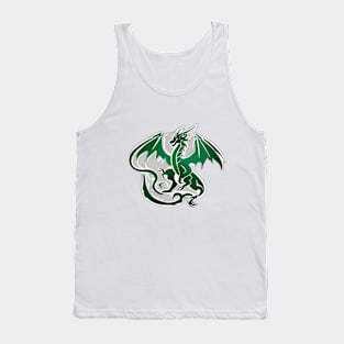 Dragon Emerald Green Shadow Silhouette Anime Style Collection No. 449 Tank Top